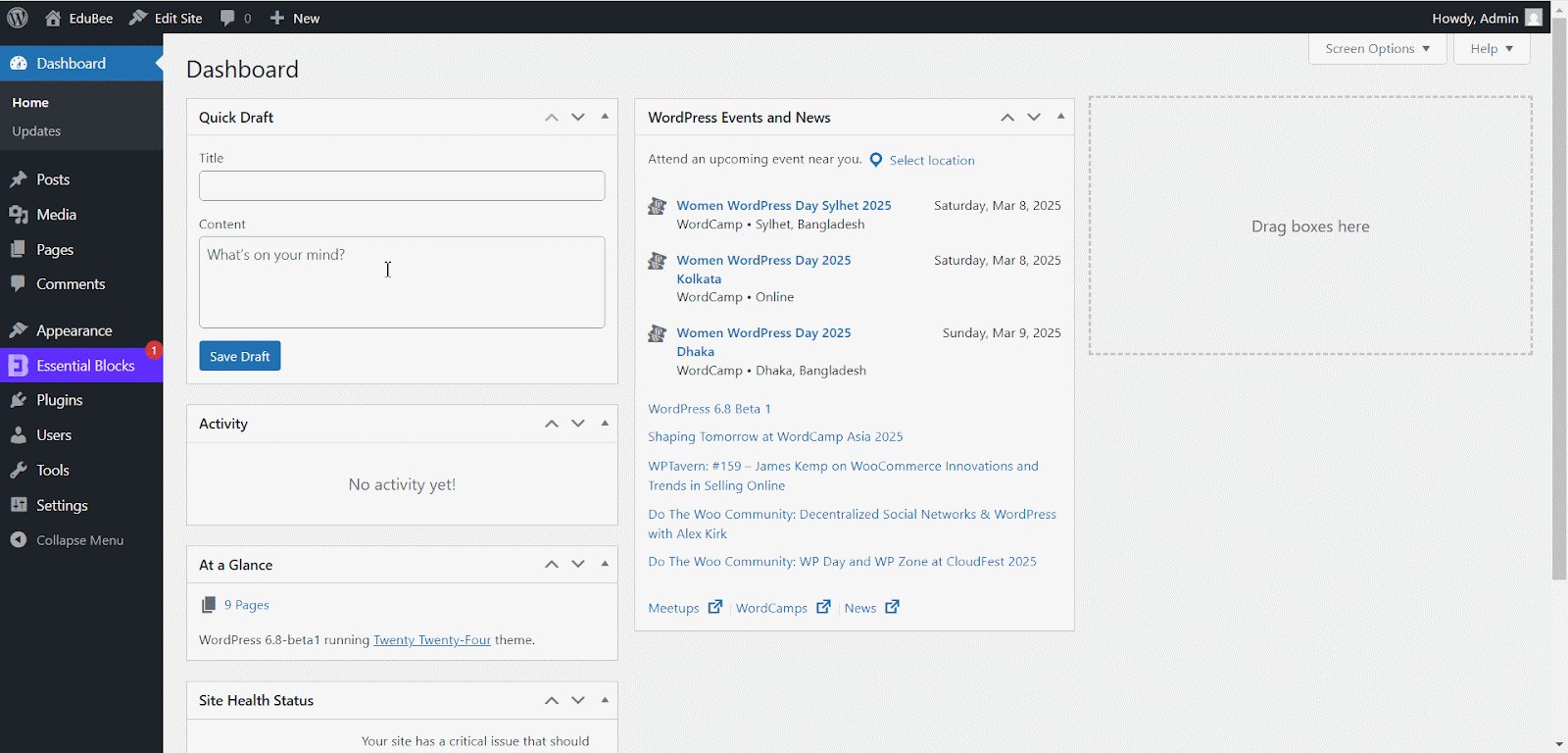 How to Configure Essential Blocks Quick Action Toolbar in Gutenberg Editor? 1 Essential Blocks Quick Action Toolbar